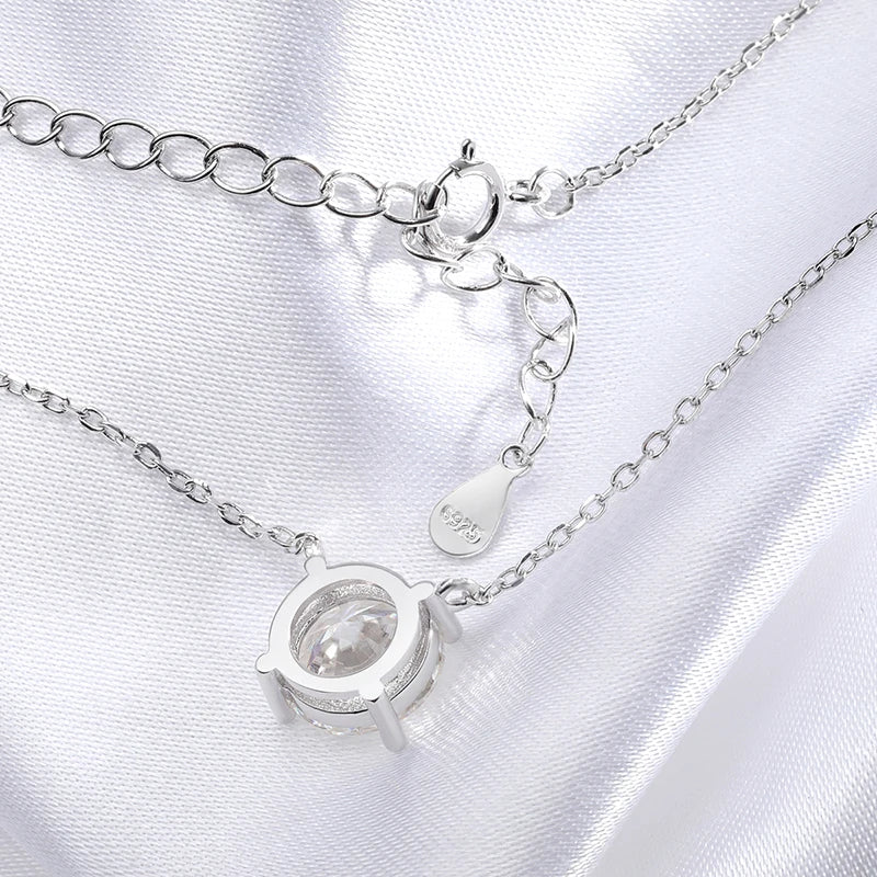 Smyoue White Gold Plated 1-10CT Moissanite Necklace