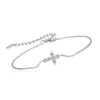 Moissanite Cross Bracelet 925 Silver Adjustable Chain Bracelets