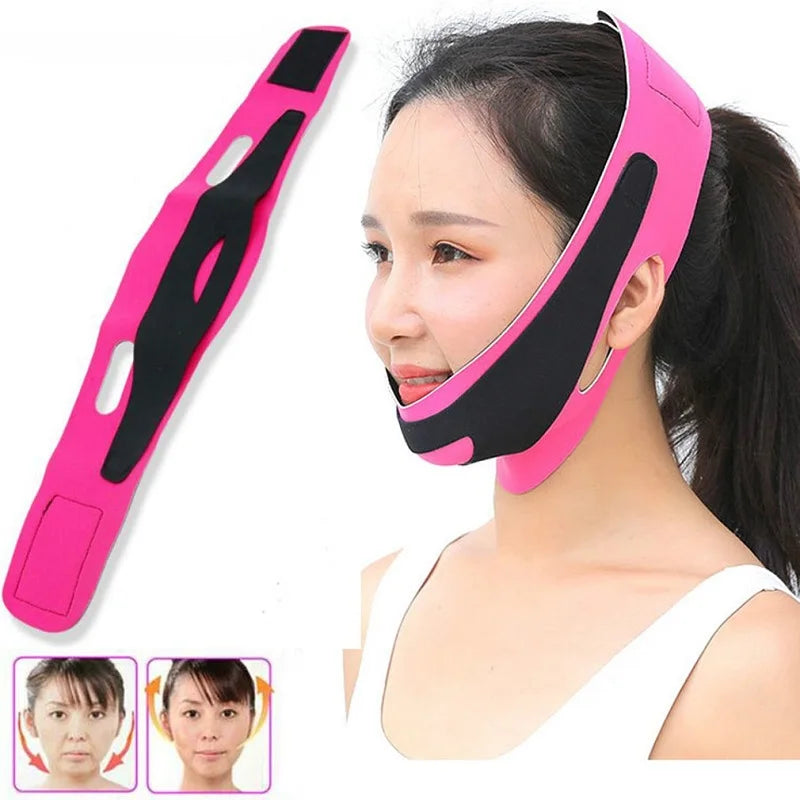 Double chin reducer strap Reusable Face Lifting Belt Elastic Face Slimming Bandage V Line Face Women Facial Anti Wrinkle Strap