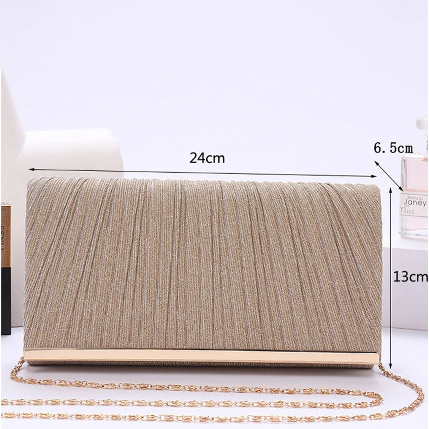 Women's Evening Clutch Bag Female Crystal Wedding Purse Bride Handbag with Chain Crossbody Bag Gold Silver Sequin Shoulder Bag