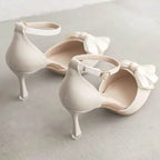 Medium Heel Heels Women's Shoes Trend Pointed Toe Butterfly Stilettos Elegant Dress Weddings Bridal Party White Designer - Imbasat