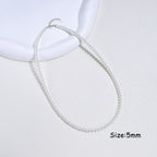 925 Sterling Silver 6mm Pearl Necklace Bead