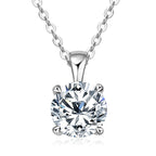 1ct 2ct 3ct D Color Moissanite Pendant Necklace 925 Silver