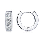Anziw 3.20CTTW Princess Cut Moissanite Hoop Earrings 925 Silver