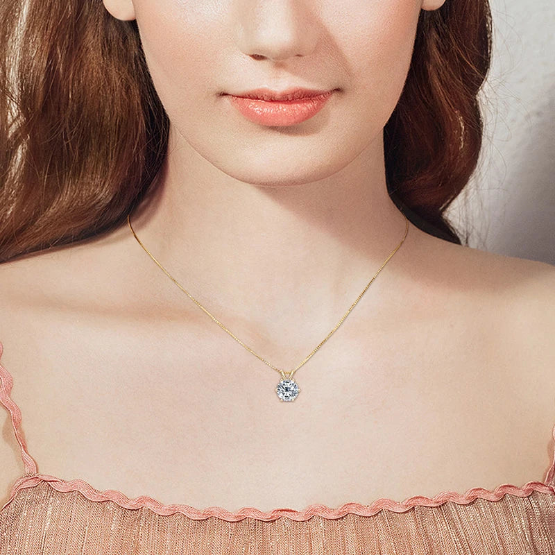 3.0 Carat Moissanite 925 Silver Diamond Necklace