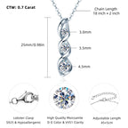 3 Stone Infinity Pendant Necklace 925 Sterling Silver