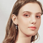 Anziw 4mm 5mm Round Moissanite Long Tassel Earrings 925 Sterling