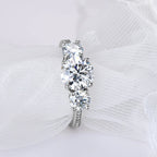 Anziw 3-stone Real 3.6CT Moissanite Ring