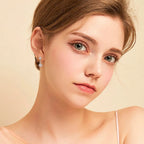 Anziw 18k Gold Plated 925 Silver Flower 6.5MM 1CT Moissanite Drop Hoop Earrings