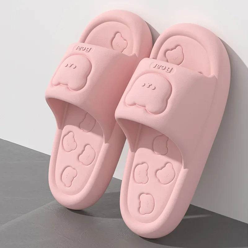 Summer EVA Soft Soled Women Slippers Indoor Home Casual Flat Flip Flops Bathroom Non-slip Sandals Outdoor Men Beach Slides Shoe - Imbasat