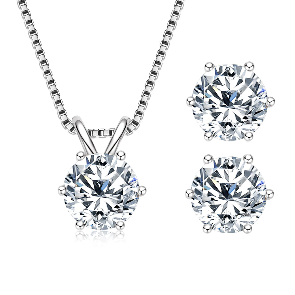 18K Gold Plated Jewelry Set 3.0ctw D Color Moissanite 925 Sterling Silver