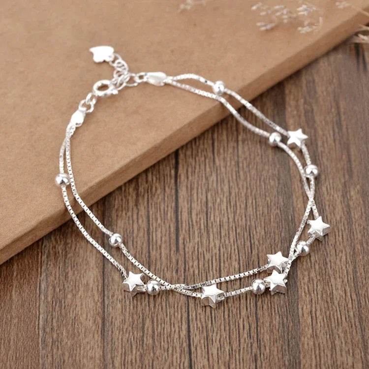 925 Sterling Silver Bracelet Partial Pearls Knots Bracelets for Women Fashion Luxury Design Bead Charm Bracelet Party Jewelry - Imbasat
