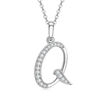 Anziw Name Necklace 26 Letter Initial Moissanite Pendant Real Silver 925