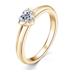 Anziw Rose Gold Color 0.5ct Heart Shaped Moissanite Solitaire Ring Silver 925 for