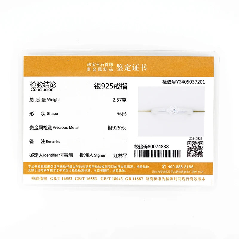 Anziw Rose Gold Color 0.5ct Heart Shaped Moissanite Solitaire Ring Silver 925 for