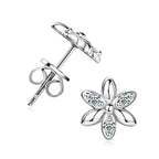 Anziw Mini Studs Flower Earrings Real 925 Silver Moissanite Earring