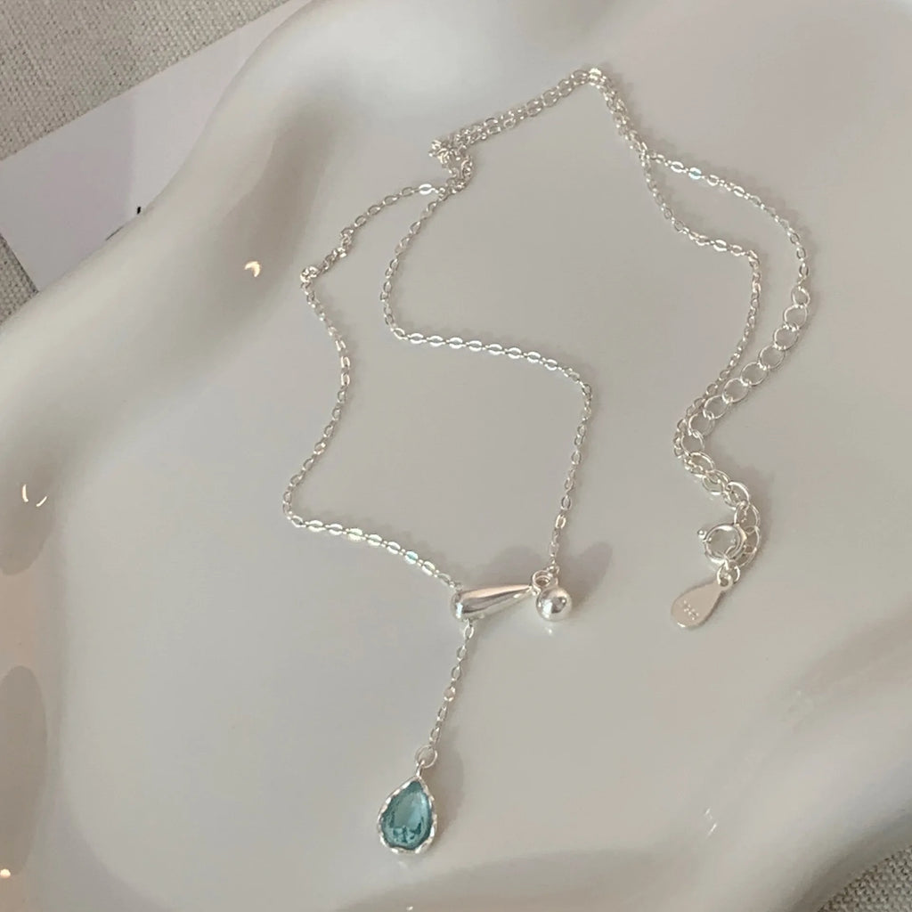 925 Silver Pearl Simple Elegant Thin Chain Pendant Necklace