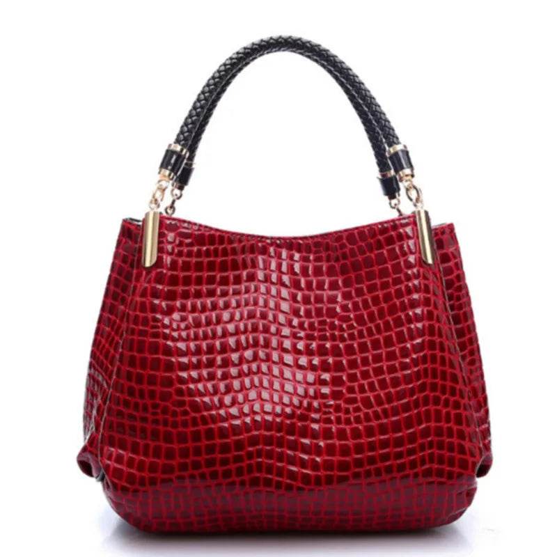 Women Crocodile Pu Leather Messenger Bags Large Capacity Women Bags Handbags Ladies Casual Totes Satchel Women Shoulder Bag - Imbasat