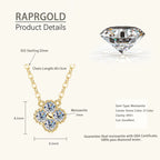 RAPRGOLD GRA Certified Moissanite Clover Pendant