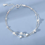 925 Sterling Silver Bracelet Partial Pearls Knots Bracelets for Women Fashion Luxury Design Bead Charm Bracelet Party Jewelry - Imbasat