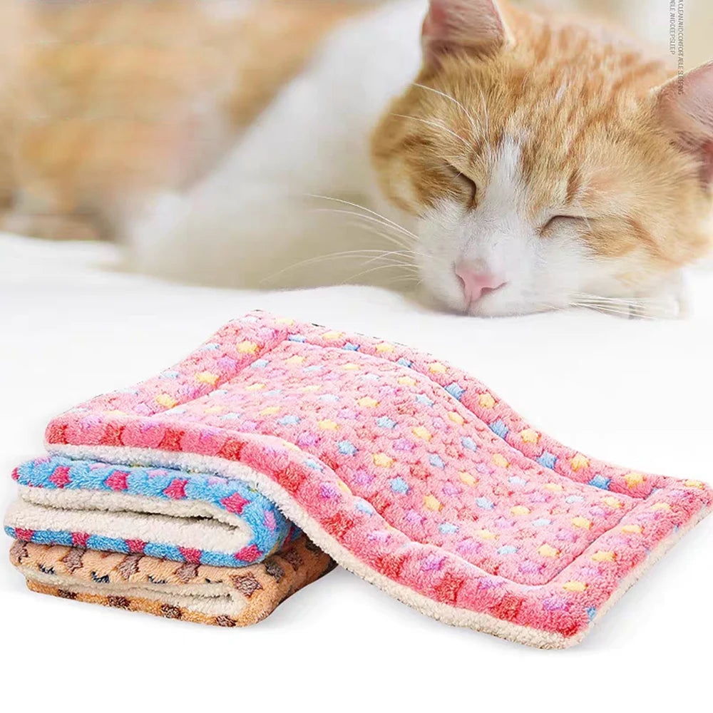 Flannel Pet Mat Dog Bed Cat Bed Thicken Sleeping Mat Dog Blanket Mat For Puppy Kitten Pet Dog Bed for Small Large Dogs Pet Rug