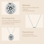 Carat Bazel Moissanite Necklace 925 Sterling Silver
