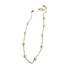 Elegant Simple Design Natural Freshwater Pearl 14K Gold