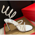 Snake Twine Rhinestones Thin High heels