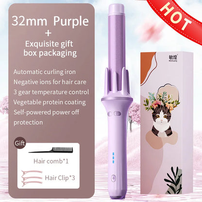 Hair Curler 28/32mm Automatic Hair Curler Large Wave Curling Iron Tongs Temperature Adjustable Anion Fast Heating Styling Curler