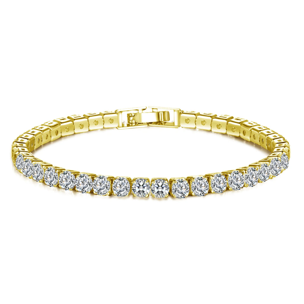 Anziw 3mm D Color VVS1 Moissanite Bracelet 925 Silver