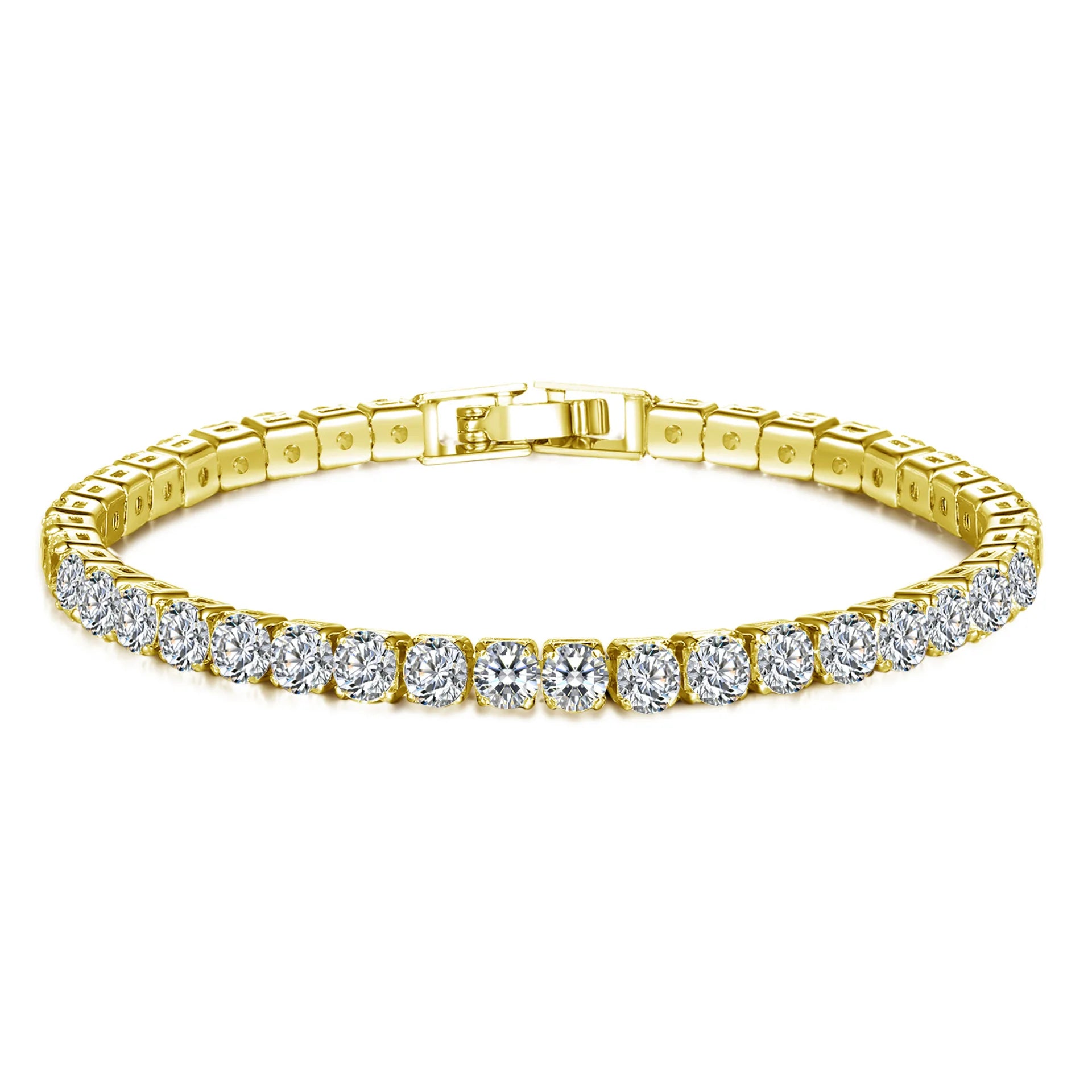Anziw 3mm D Color VVS1 Moissanite Bracelet 925 Silver