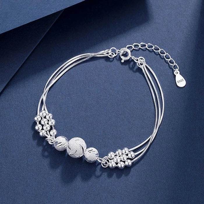 925 Sterling Silver Beads Charm Bracelets For Women Luxury Hollow Adjustable Lucky Ball Bracelet Wedding Party Fine Jewelry Gift - Imbasat