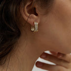 Anziw Original Full Moissanite Earrings  Square Hoop Silver 925