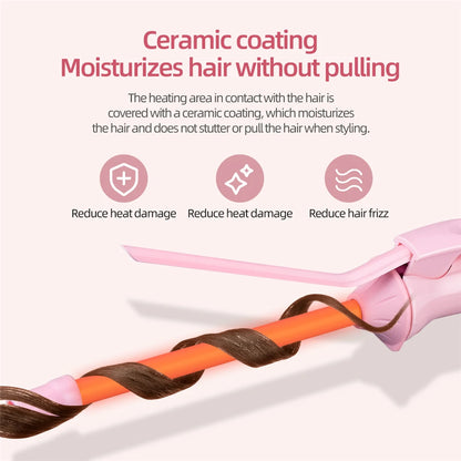 9mm Mini Hair Curling Iron Hair Curler Wand Professional Curly Tongs Ceramic Electric Salon Styling Tool Small Crimping Iron