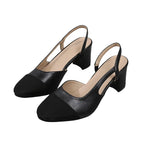 Patchwork Leather Slingbacks Heels Formal Shoes