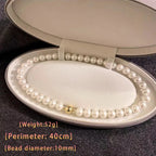 White Pearl Magnetic Round Buckle Beadeds