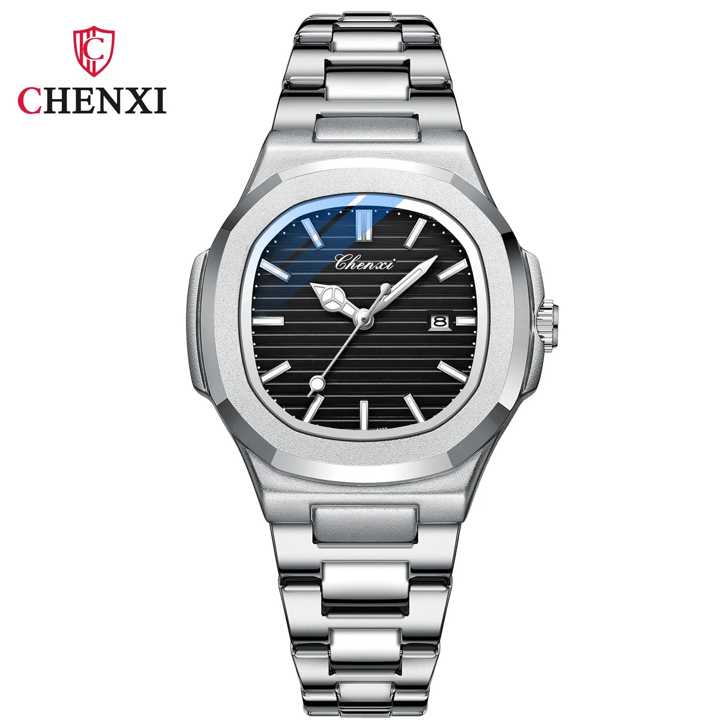 CHENXI 8222 New Ladies Watches Women Fashion Elegant Silver Stainless Steel Party Quartz Wristwatch Watch Gift Relogio Feminino