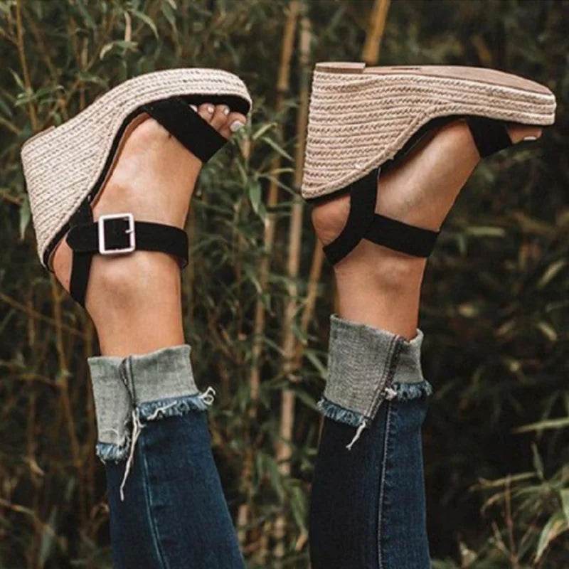 Women Leisure Wedges Heeled Wedge heel serpentine sandals Summer New Sandals Party Platform High Heels Shoes sandalias mujer - Imbasat