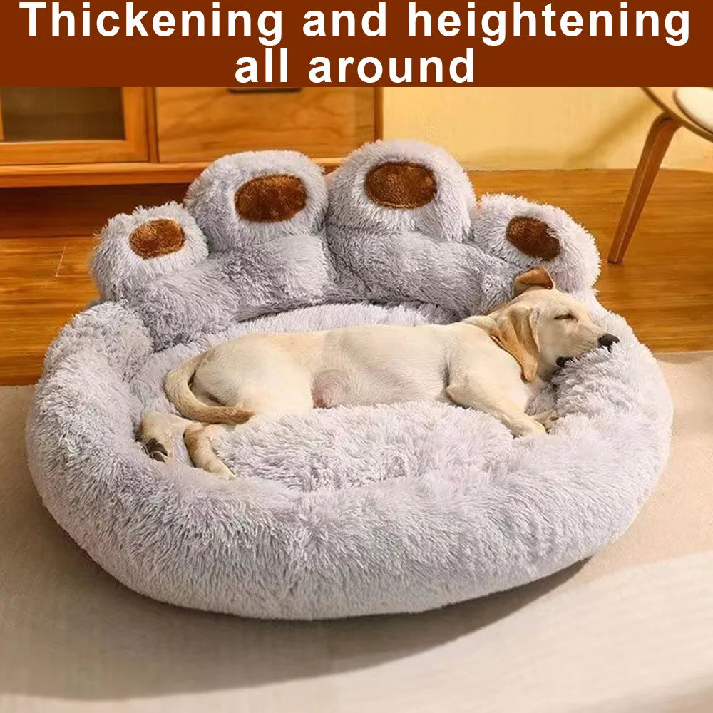 60/90cm Fluffy Dog Bed For Large Round Dog Bed Super Soft Cat House Plush Cat Nest Winter Warm Dog Pet Bed