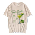 Printed Lemon Drink Print T-shirt Short Sleeve Crew Neck Casual