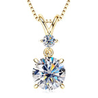 Anziw 1CT 2CT 3CT Moissanite Pendant Necklace