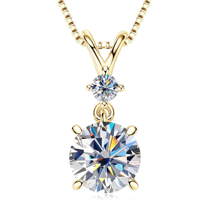 Anziw 1CT 2CT 3CT Moissanite Pendant Necklace