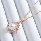 Kinel Hot Punk Spider Pearl Pendant Necklace