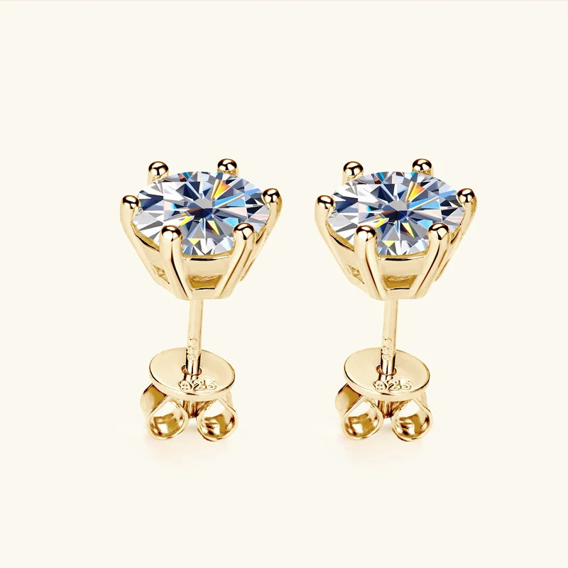 IOGOU Real 925 Silver Moissanite Jewelry Set Gold