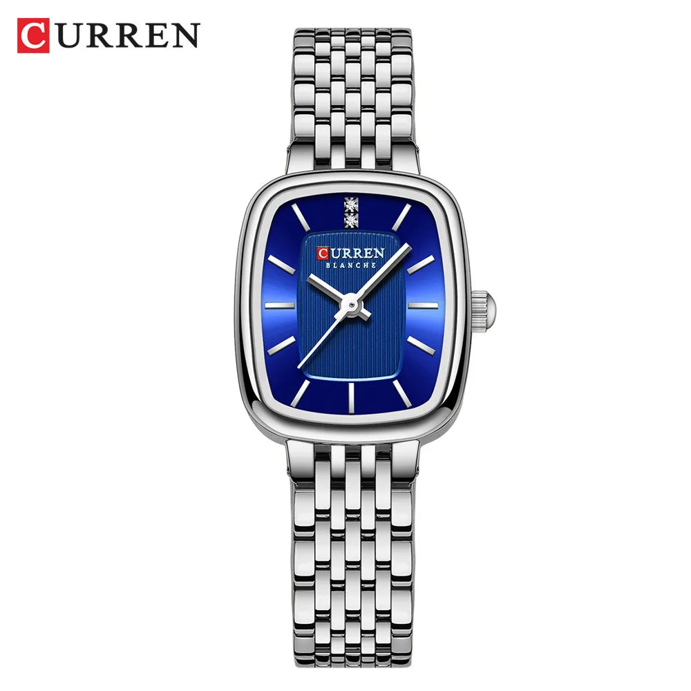 CURREN 9093 Fashion Quartz Women Watch Simple Elegant Square Dial Gold Stainless Steel Strap Waterproof Leisure Business Watches