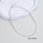 925 Sterling Silver 6mm Pearl Necklace Bead