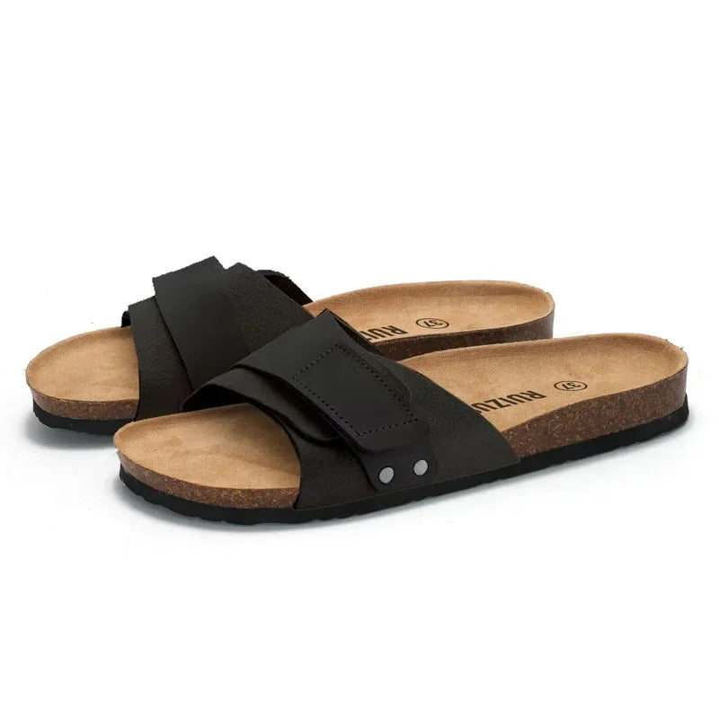 Men's Summer Flat Cork Slipper Softwood Beach Casual Nubuck Slides Mule Clogs Sandals Platform Shoes Ladies Footwear 2025