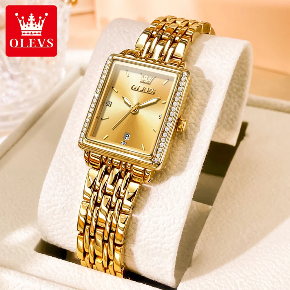 OLEVS 9995 Elegant Quartz Ladies Wristwatch Auto Date Top Brand Original Watch For Women Luxury Waterproof Luminous Watches 2025