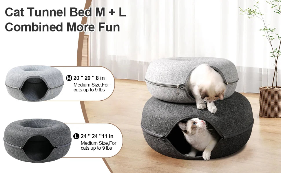 Cat Tunnel Bed for Indoor