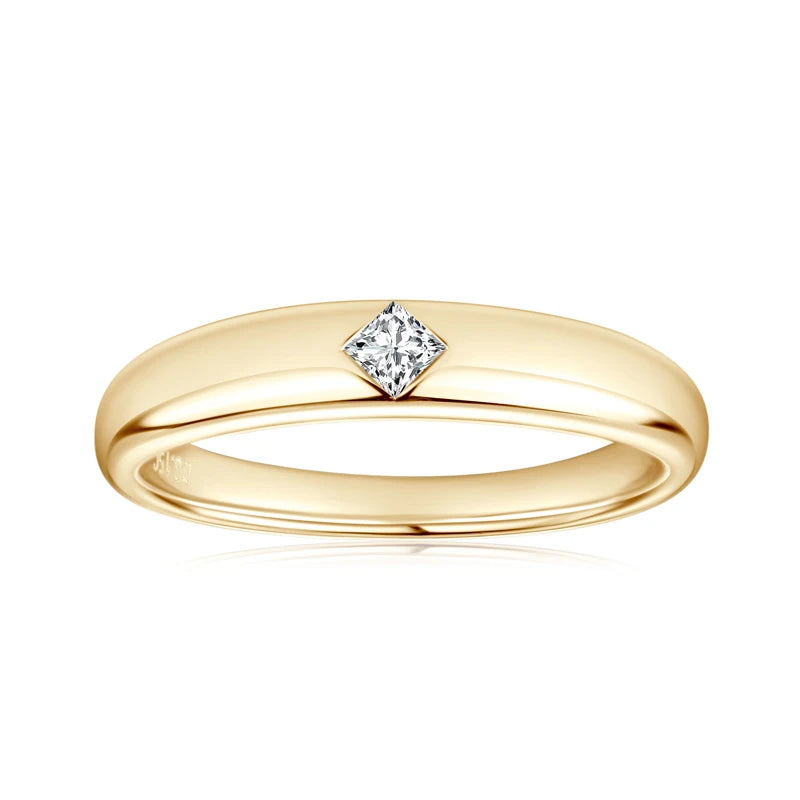 18k Gold Plated Wedding Ring 925 Silver D Color Moissanite